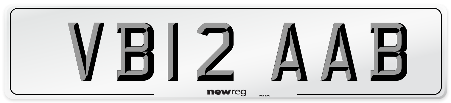 VB12 AAB Number Plate from New Reg